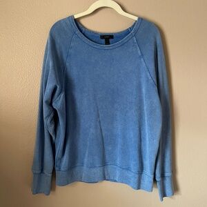 J.Crew Blue Crew Neck Long Sleeve Pullover Sweatshirt